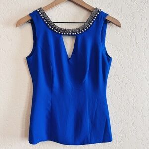 XOXO | Embellished Royal Blue Sleeveless Top | XS